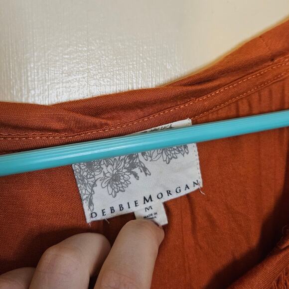 Debbie Morgan Size Medium M Burnt Orange Boho Oversized Stretchy Flowy - Picture 3 of 9